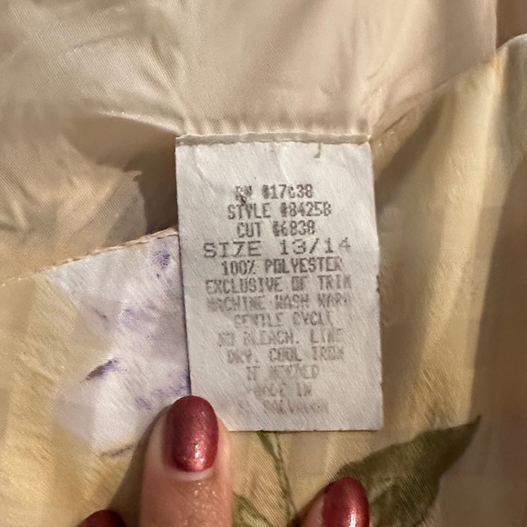 Vintage Y2K Butter Yellow Floral Mini Sundress Coquette Girl Women’s 13/14 - Picture 5 of 10